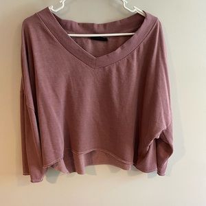 Cropped V-neck Sweatshirt